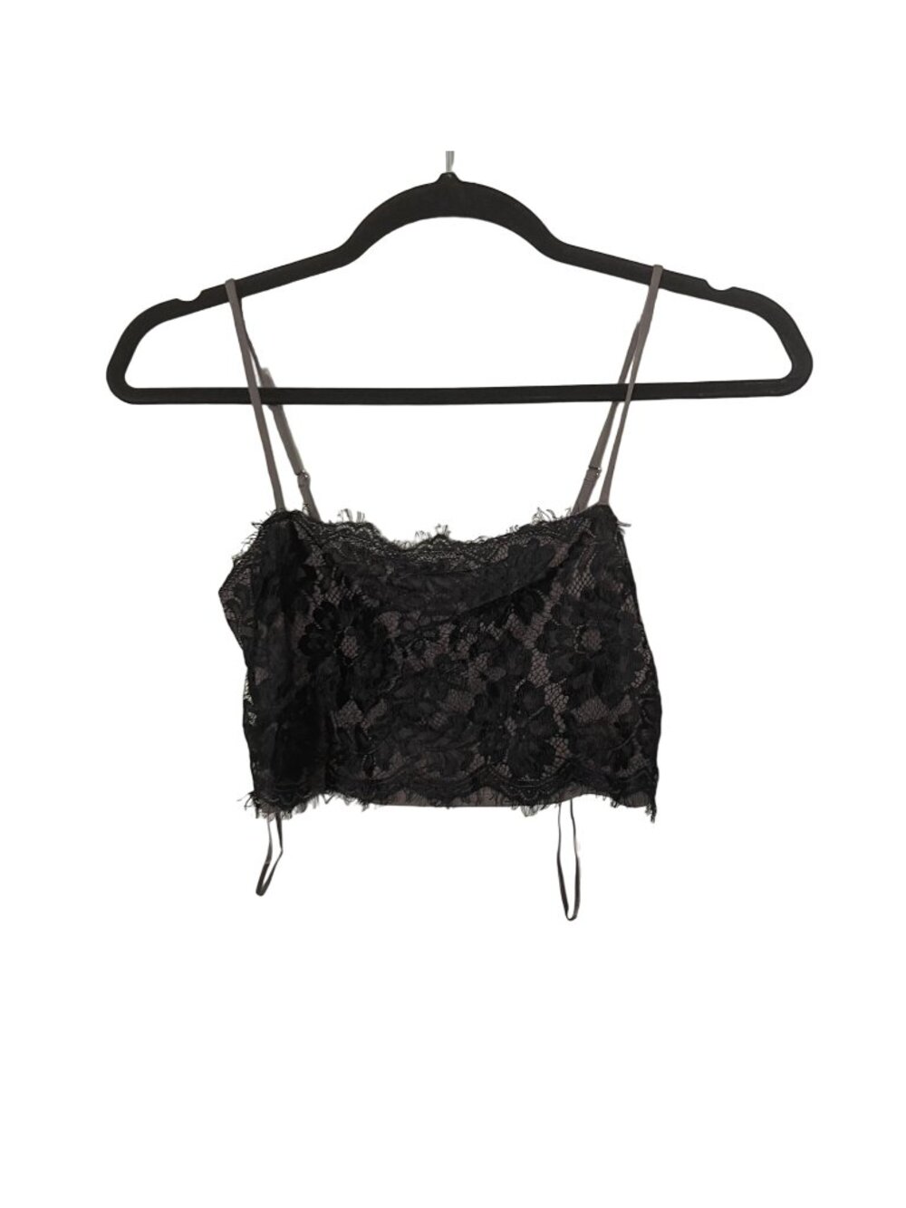 NWT Free People Black Lace Crop Top New XS/S Adjustable Straps NEW OB 587210A